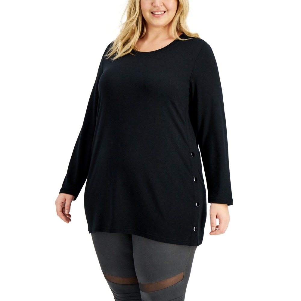 ID Ideology Plus Size Side-Snap Tunic Top, size 1X